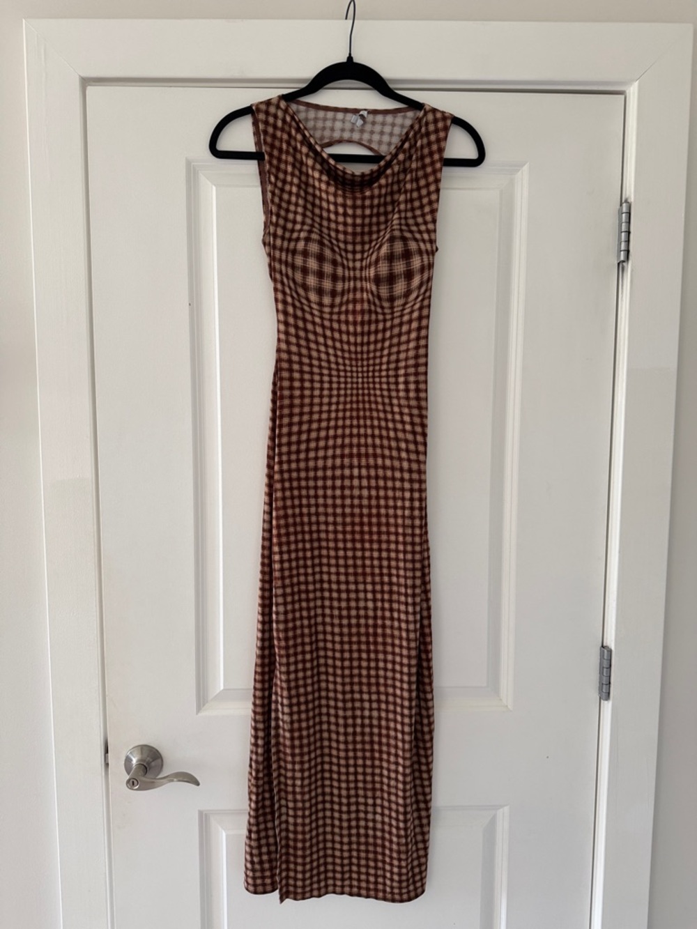 Miaou Brown Tie-Dye Ribbed Knit Top